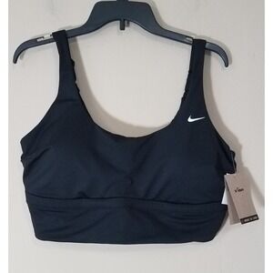 Nike Swim Top Bra Women size 1X NESSB228 Black Swimwear NEW